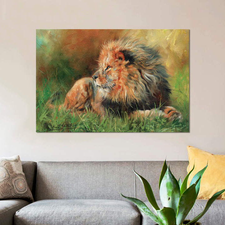 «Lion Full», reproduction d'impression sur toile, H 40 po x l 60 po x P 1,5 po, Toile tendue, Pas de tapis