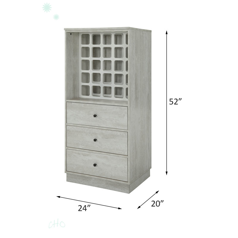 Armoire à vin Wiesta en noyer, Blanc antique