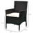 2 PCS Rattan Wicker Dining Chairs With Cushions And Anti-Slip Foot, Patio Chairs Set For Backyard, Garden, Lawn, Dark Coffee