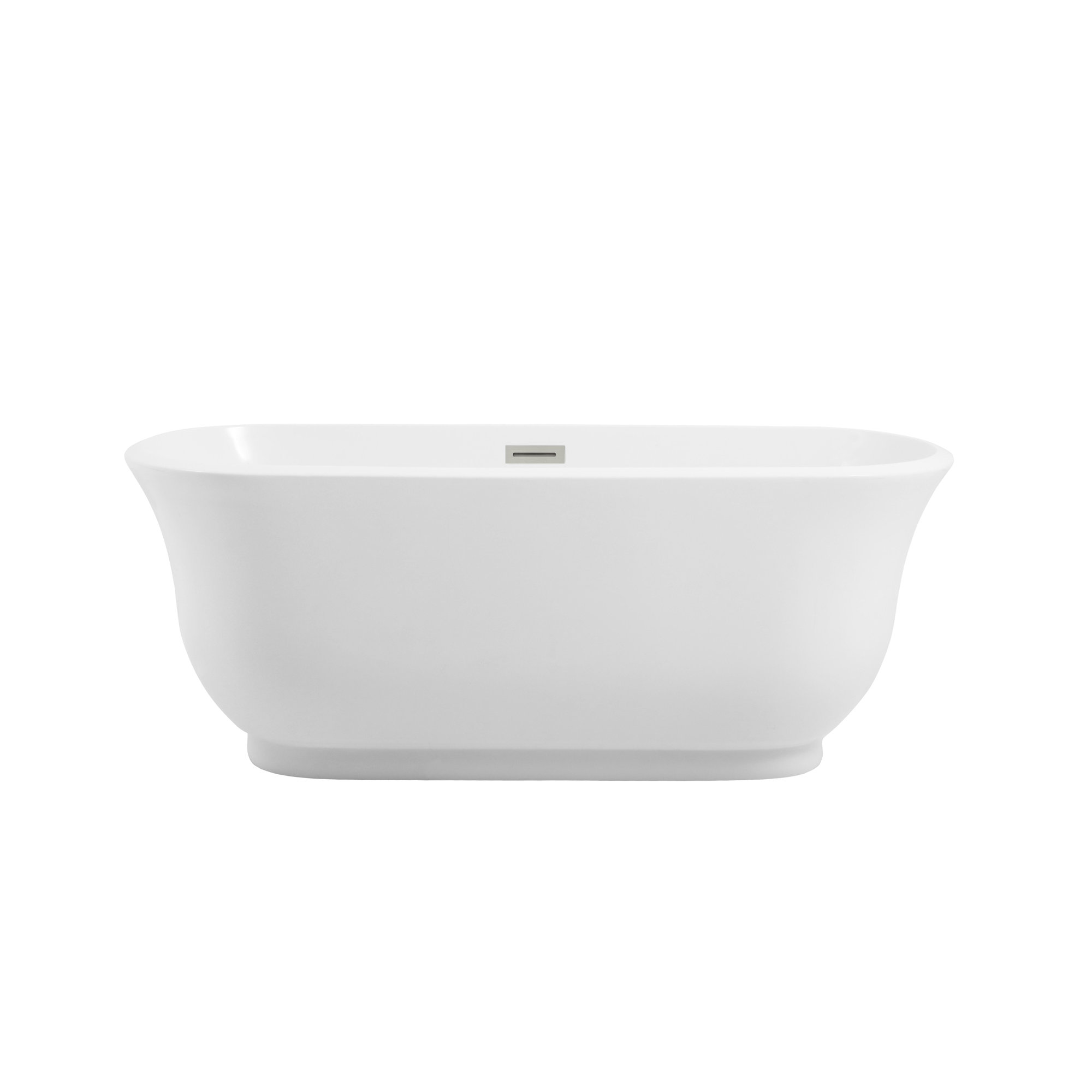 Chaylynn 59'' Soaking Acrylic Bathtub, Brushed Nickel
