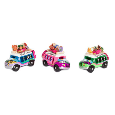 The Holiday Aisle® Handmade Assorted Old-Time Buses Ceramic Magnets
