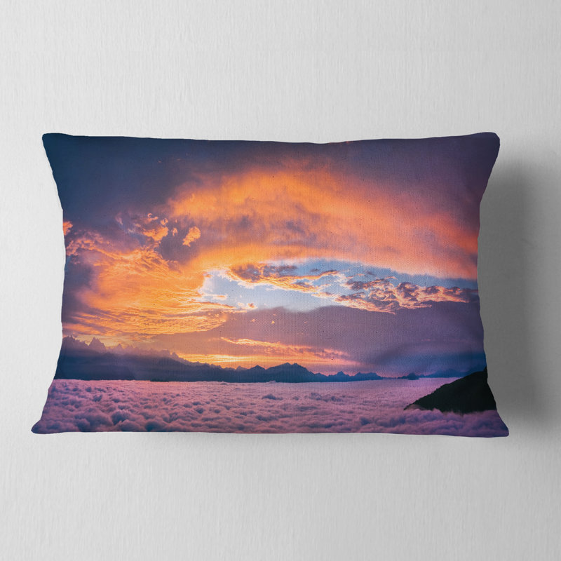 Coussin décoratif Bright Sunset, 12 po x 20 po, Rectangle