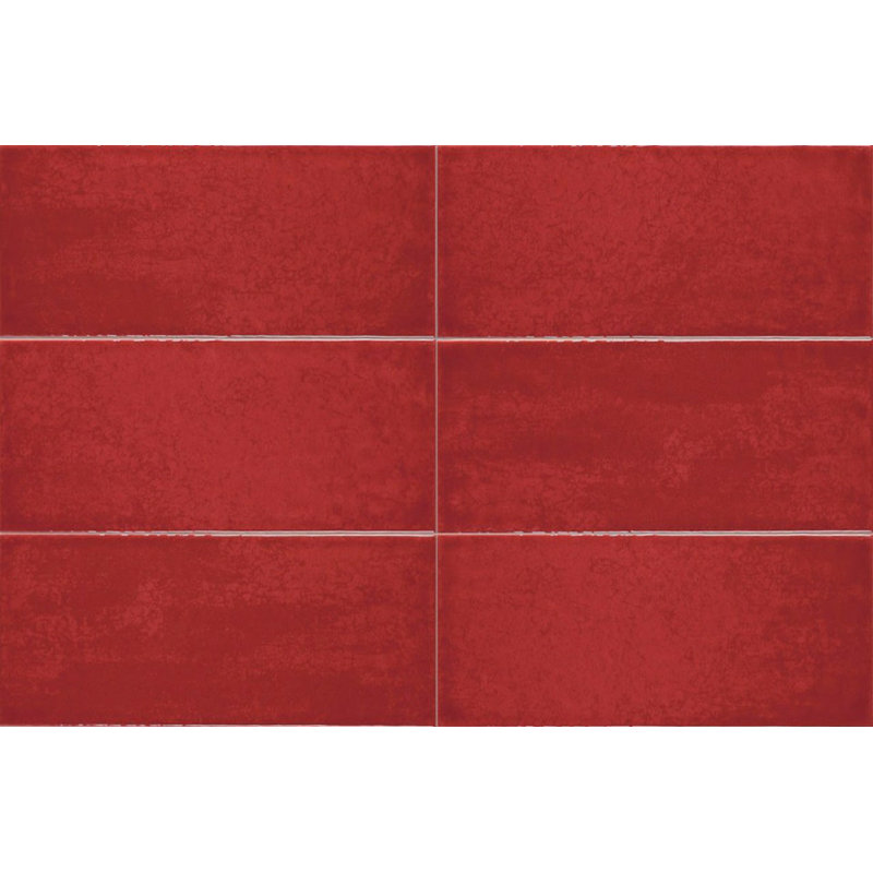 4" x 12" Ceramic Tile, Red