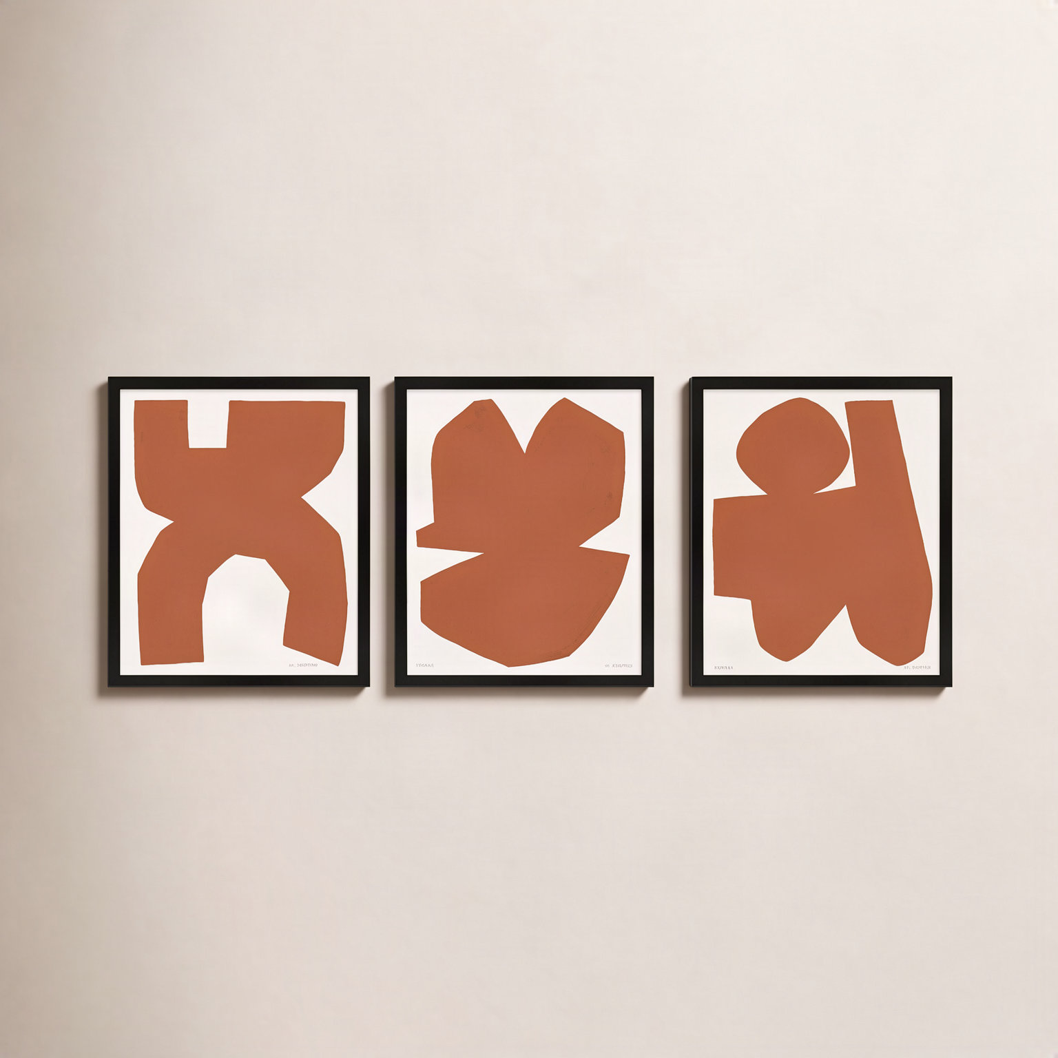 Terra Cotta "Terra Cotta" 3-Piece Print Set, Black, 25'' H x 20'' W