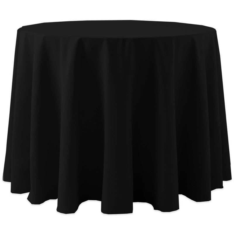 Ultimate Textile -2 Pack- Cotton-Feel 102-Inch Round Fine Dining Tablecloth, Ivory Cream, 108" x 108", Black, 10