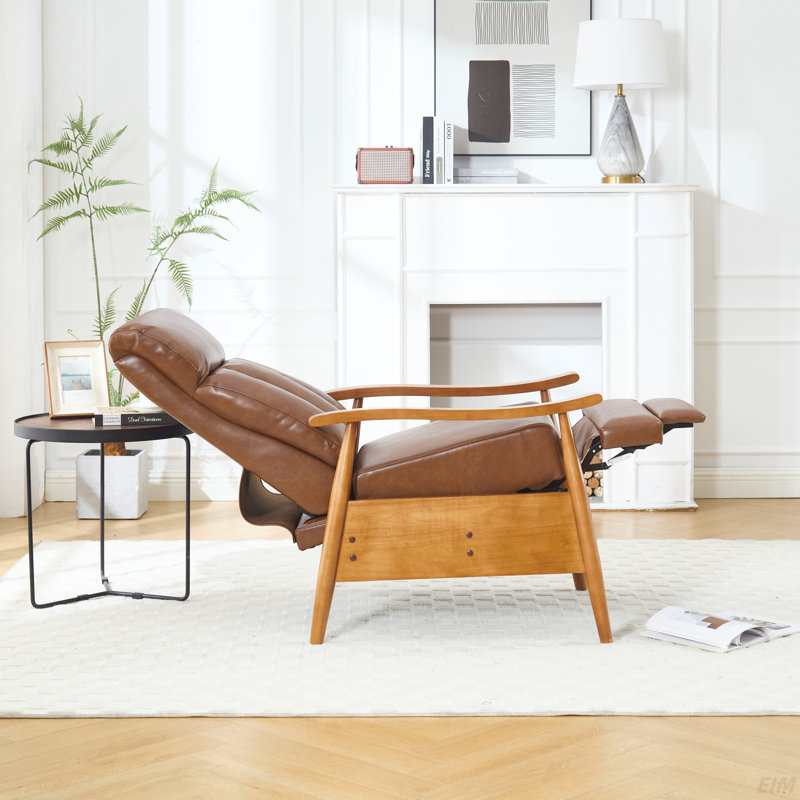 Fauteuil à cadre en bois, fauteuil d'appoint moderne pour le salon (fauteuil d'appoint), Marron clair