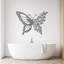 Art mural en forme de papillon avec fleurs - ACM-900170237-900170238