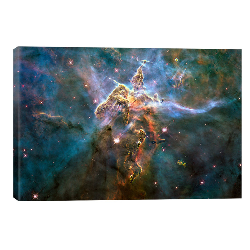 Mystic Mountain In Carina Nebula (Hubble Space Telescope) - Floater Frame Print on Canvas, Wrapped Canvas