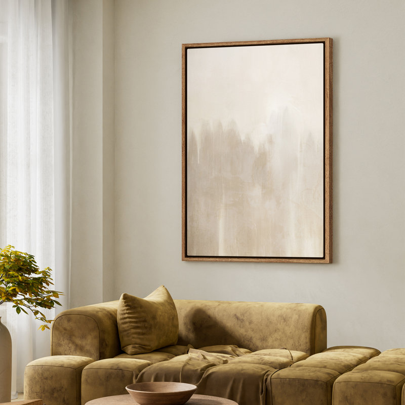 Framed Canvas Wall Art - Abstract Art Wall Prints for Bedroom - 24"x36", Natural, 36" H x 24" W
