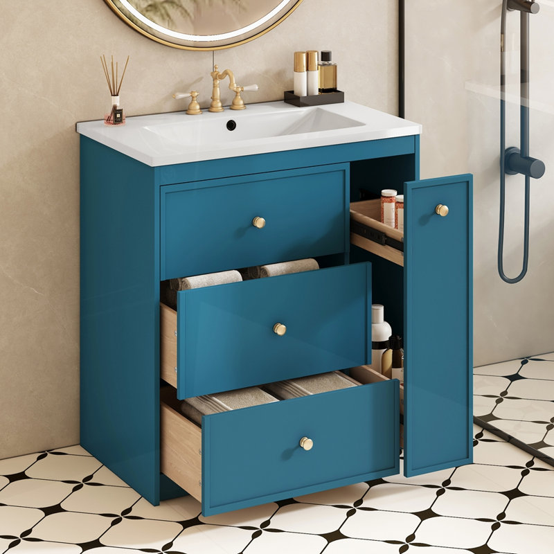 Ensemble de meuble-lavabo simple avec quatre tiroirs