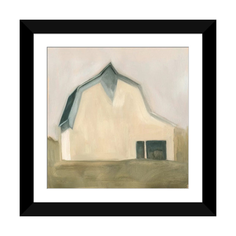 « serene grange iv », impression sur toile, Papier beaux-arts encadré noir, H 24 po x l 24 po x P 1 po, Blanc