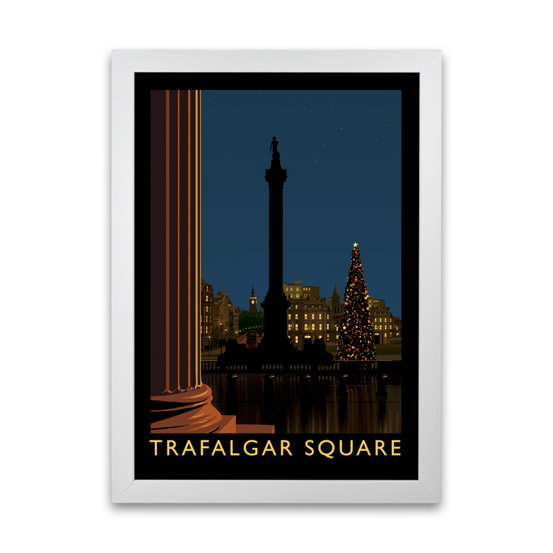 Trafalgar Square 1 Piece Wall Art, 59.4cm H x 42cm W x 3cm D, White Framed