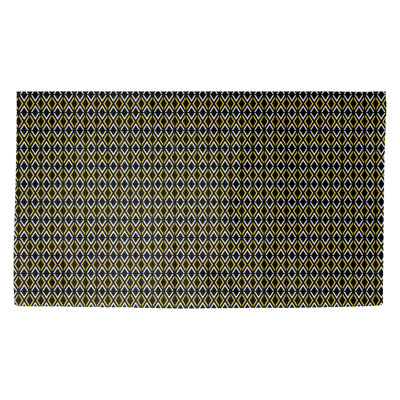 Tapis noir/jaune flèche losanges Avicia