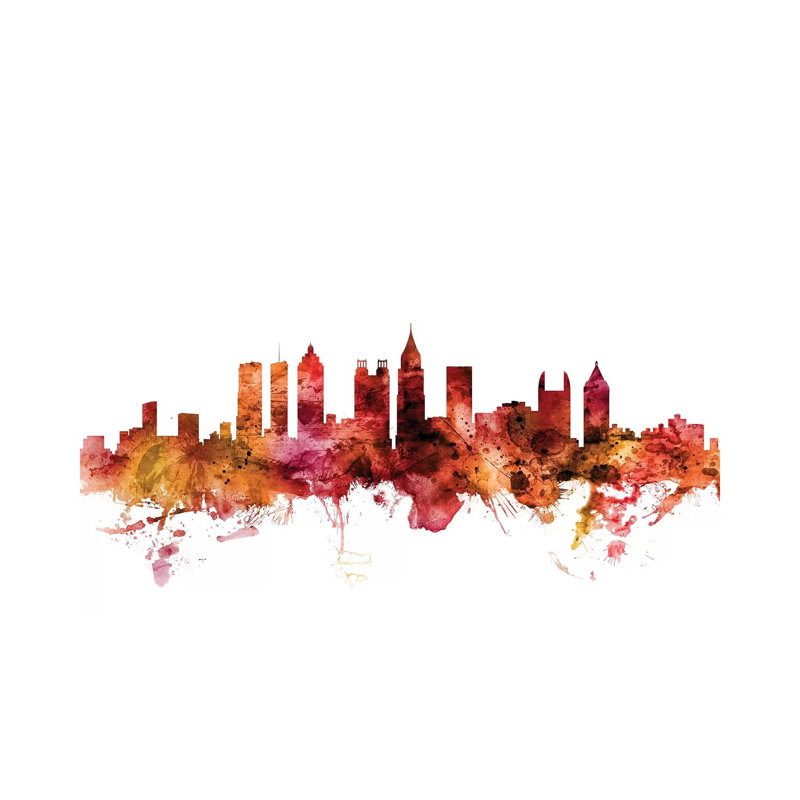 Atlanta, Georgia Skyline by Michael Tompsett - 1 Piece Wrapped Canvas Wall Art, 101.6 cm H x 66.04 cm W x 1.91 cm D