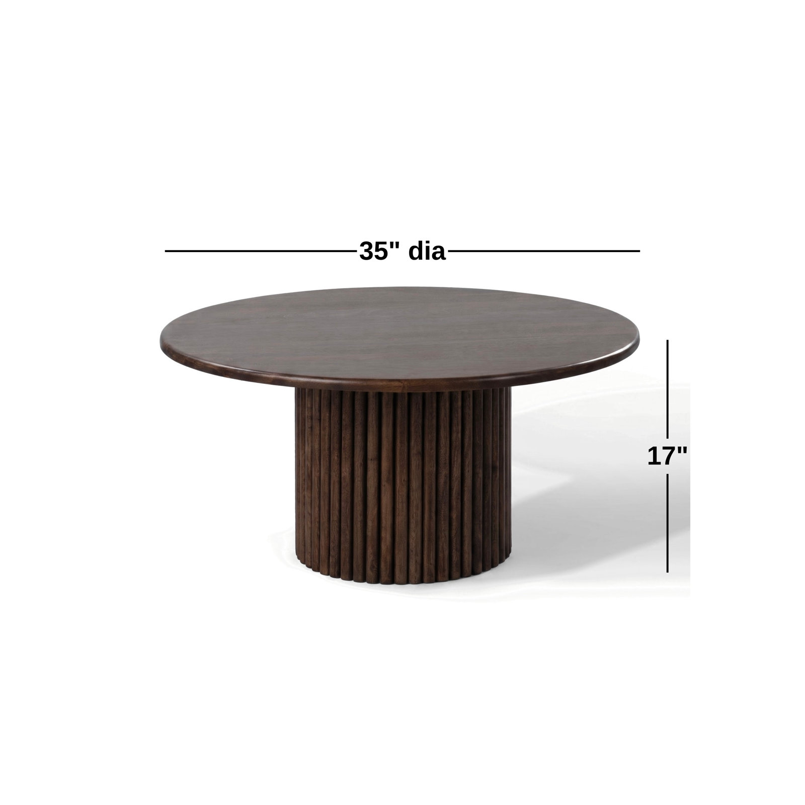 Auren Solid Wood Fluted Coffee Table