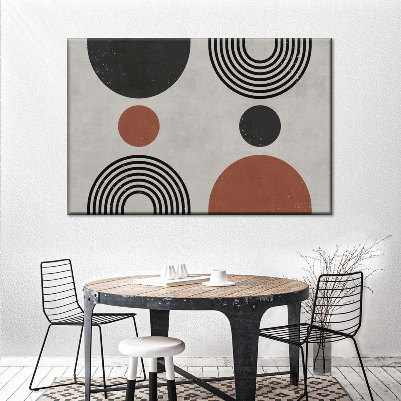 Impression sur toile à motif géométrique abstrait, H 8 po x l 12 po x P 1 po