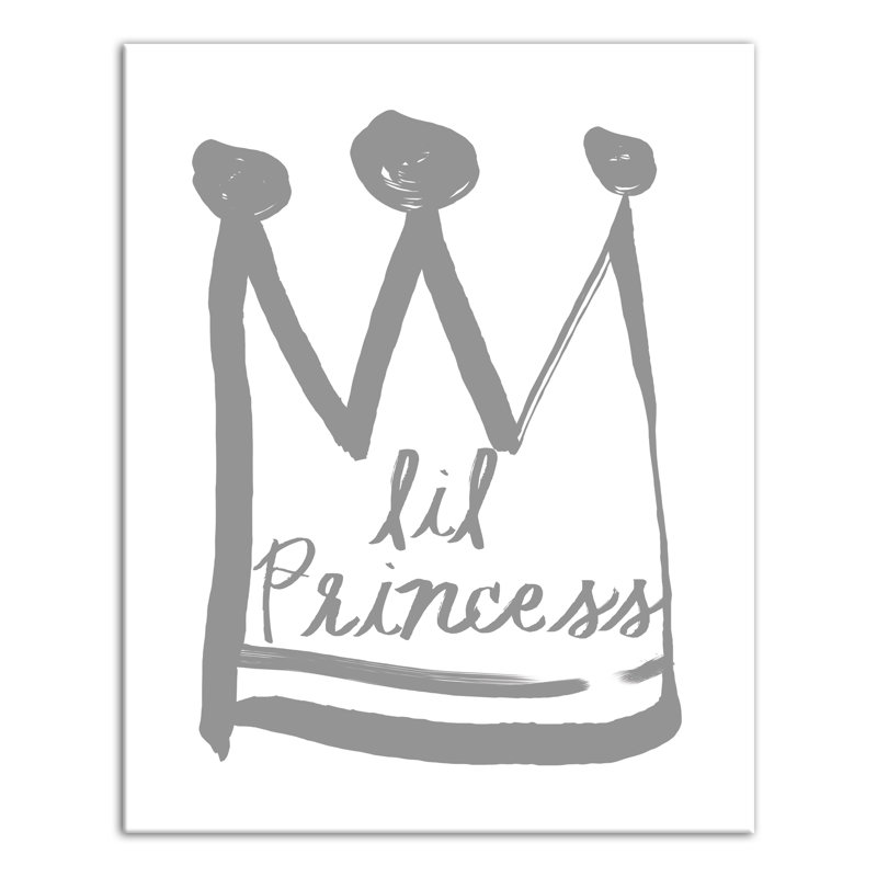 Art sur toile little princess Brewer, H 20 po x l 16 po x P 1,25 po, Gris