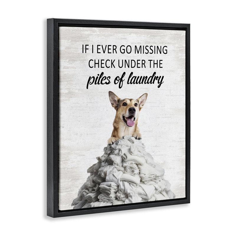 Cadre flottant Piles Of Laundry, Cadre flottant noir de jais, H 21 po x l 17 po