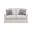 Maite Loveseat, Modern Chalk Grey Polyester, 2 Throw Pillows, 62 Inch