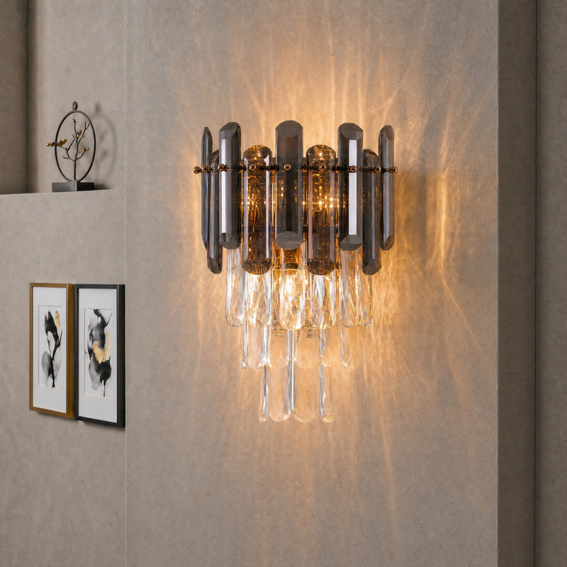 Sams 2 - Light Dimmable Crystal Wall Sconce Flush Mounted Sconce