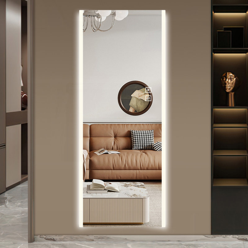 65*21In Led Mirror Full Length,Frameless Full-Length Mirror,Wall Mounted Mirror With Light,Three-Color Changing Light,Explosion-Proof Glass, High-Definition Imaging