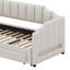 Lit de jour simple TG avec tiroirs de rangement et lit gigogne, rembourré avec lumières DEL-512449818
