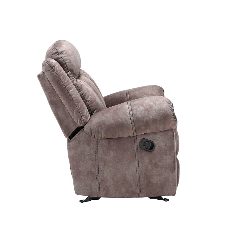 Causeuse inclinable en velours chocolat à deux tons Zubaida avec port USB et console