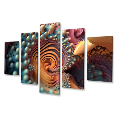 Cilo - art mural sur toile Fractals - 5 panneaux