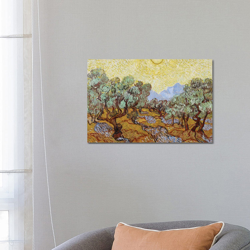 "Olive Trees, 1889" par Vincent Van Gogh, reproduction d’art, Toile tendue, Pas de tapis, H 18 po x l 26 po x P 1,5 po