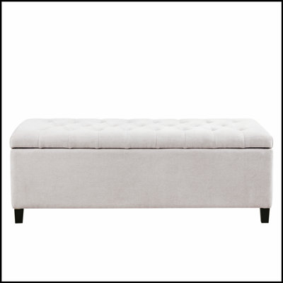 Banc de rangement capitonné à fermeture en douceur
