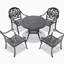 Ensemble de meubles de patio en aluminium coulé 5 pièces de haute qualité avec coussins