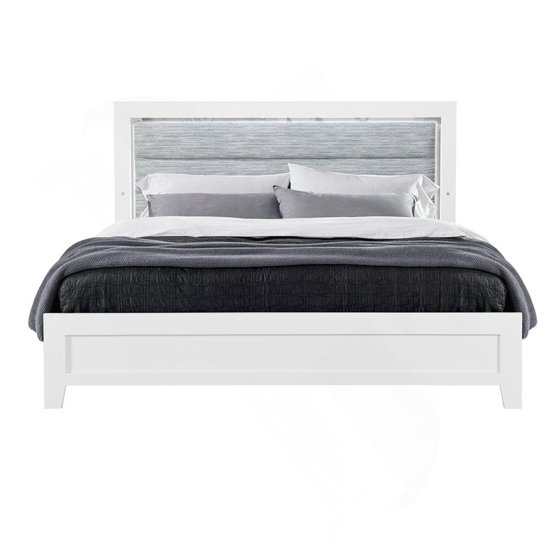Omoda White King Bed With Led