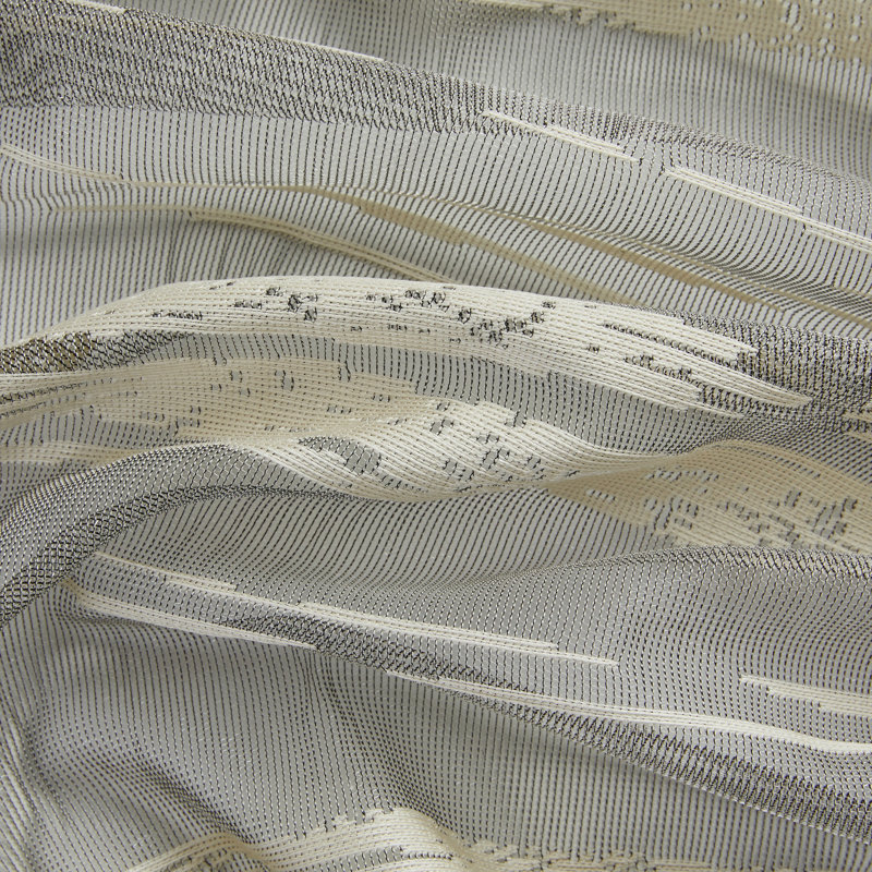 Broadway Striped Sheer Grommet Curtain Panel, Beige, 54" W x 54" L