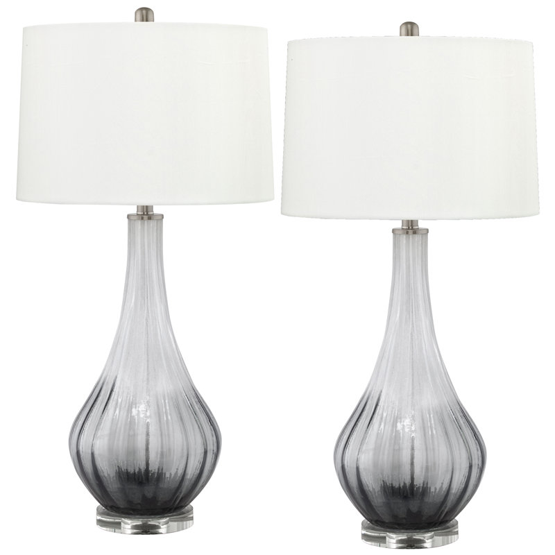 Gelo 31" Smoke and Frosted Glass Table Lamp