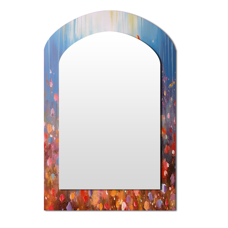 Couple marchant dans Artful Romance - miroir asymétrique pour couple, miroir mural décoratif arche bleue, 43 po x 33 po