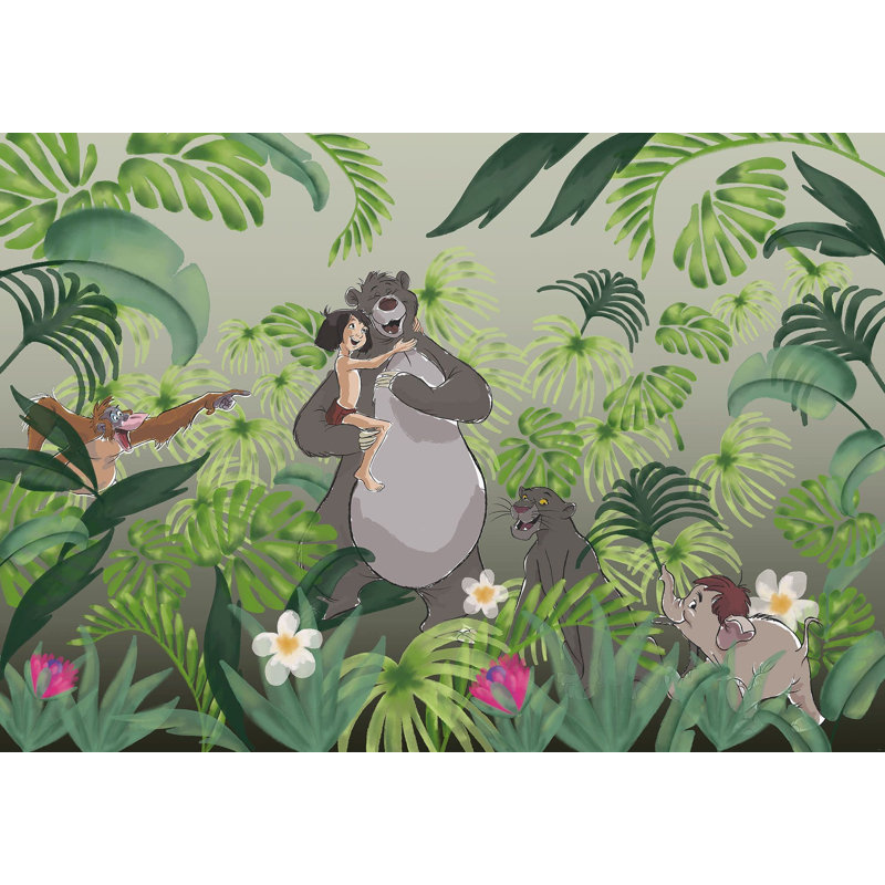 Disney Welcome To the Jungle Mowgli and bear non-woven 8.2cm x 13.12cm Low-Gloss Wallpaper Roll