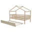 Lit simple en bois avec lit gigogne-584549507