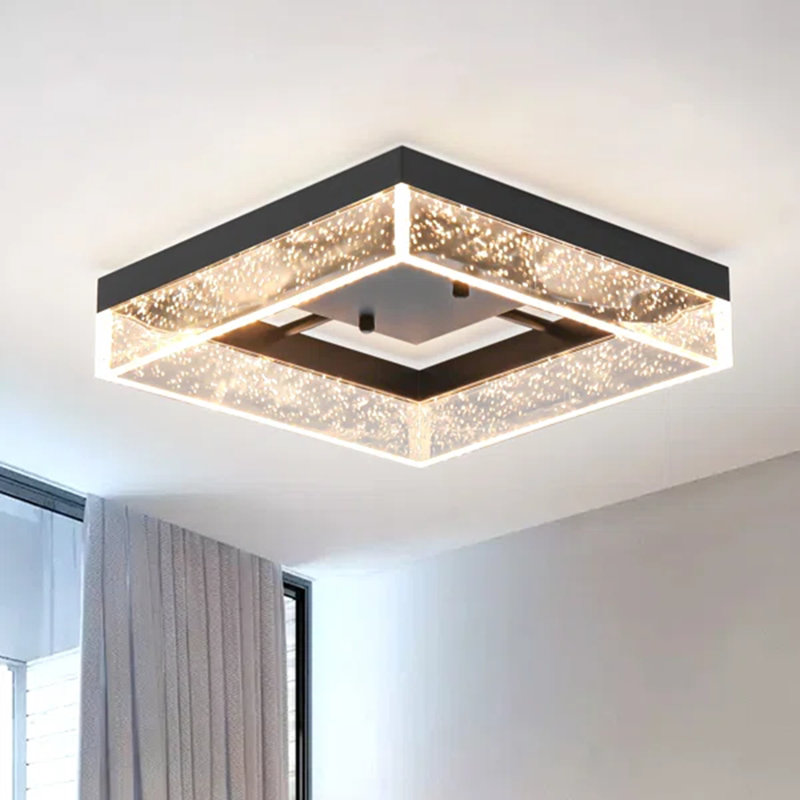 Itohan 1-Light 30cm LED Flush Mount, Black