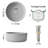 Classic Grey Upgrades  11 13/16" Round Ceramic Bathroom Sink Set - 4 1/8" Height, with Adorable Soap Box & 1 1/4" Drain - Ideal for Small sized bathroom