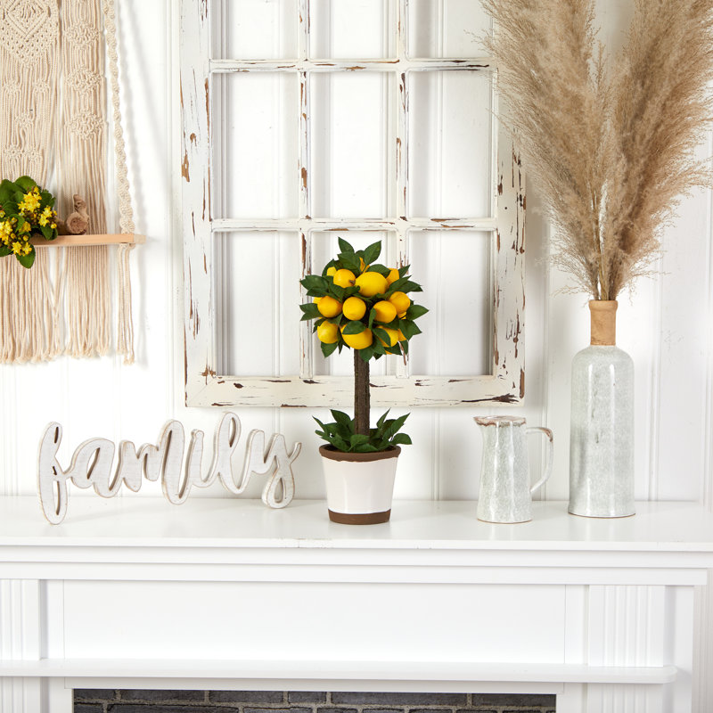18'' Faux Topiary in Ceramic Planter