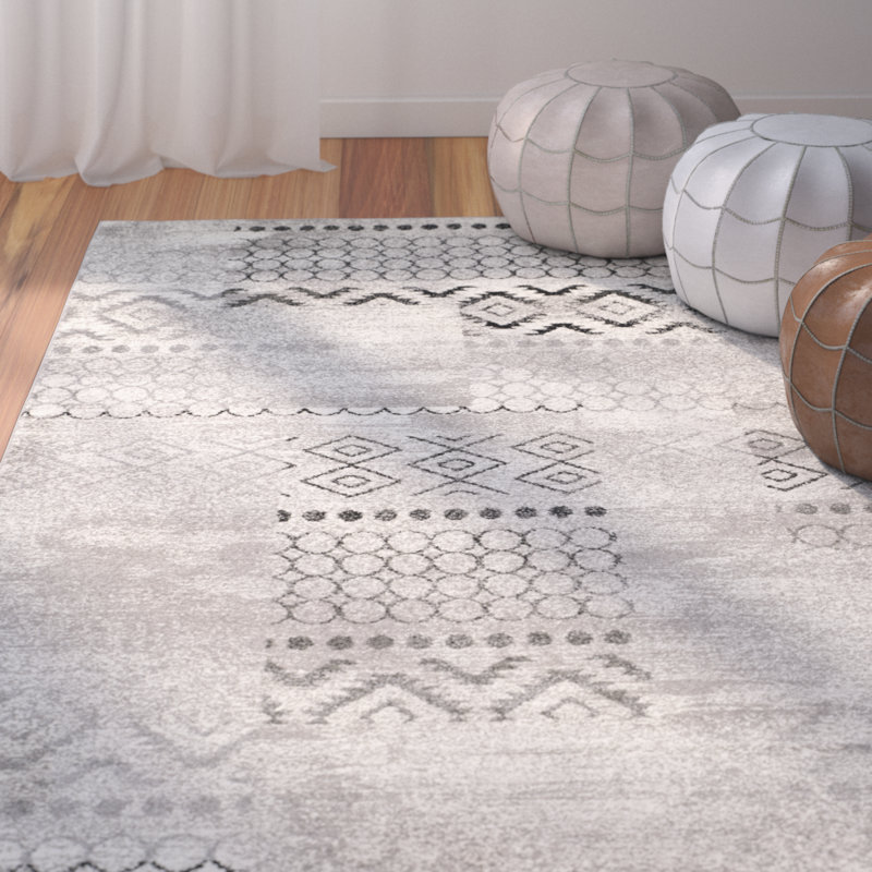 Tapis gris Amariah, Rectangle 5 pi 3 po x 7 pi 6 po