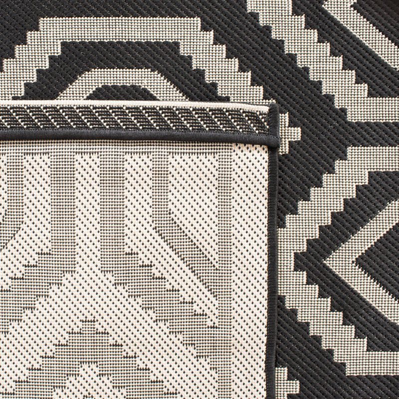 Tapis d'intérieur / extérieur à motif géométrique Deedrick, Rectangle 5 pi 3 po x 7 pi 7 po