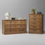 Ensemble de chambre à coucher 3 pièces, commode 7 tiroirs et commode 5 tiroirs avec armoire de rangement