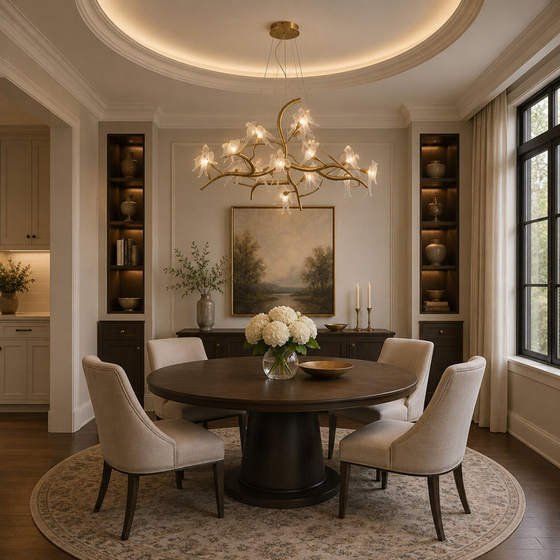 Transitional 18-Light Glass Bird Chandelier 