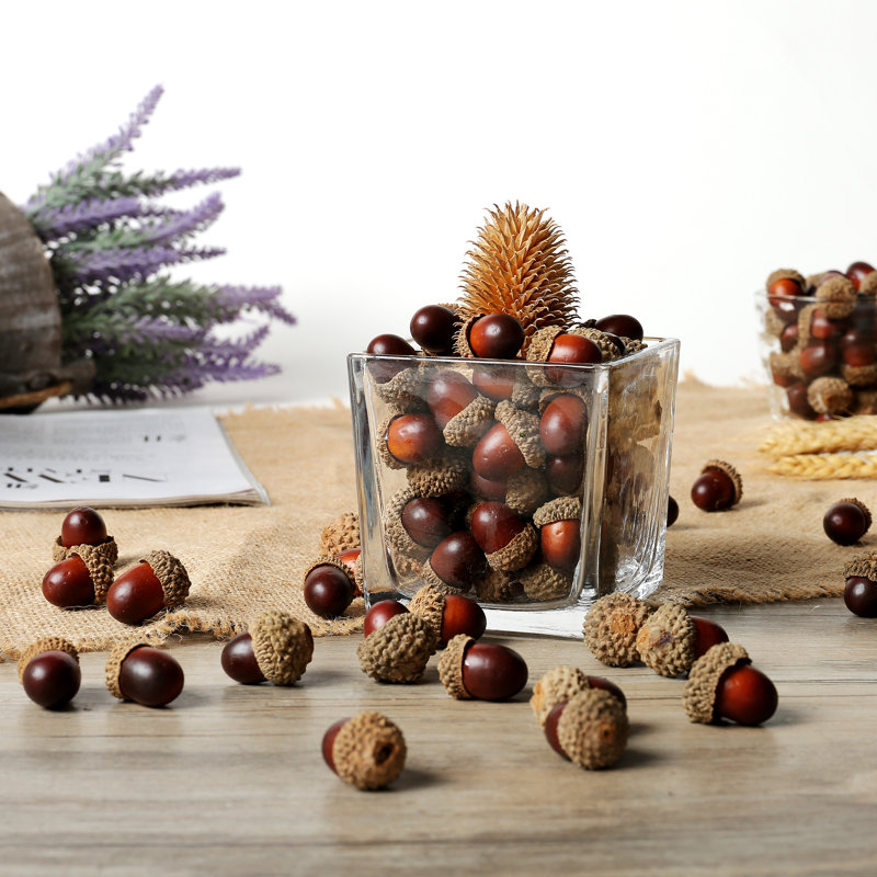 Artificial Acorn Caps 100 Piece Vase Filler Set