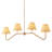 4-lamp brown paper rope adjustable pendant light