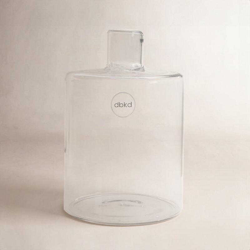 Glass Table Vase, 5.51" H x 3.94" W x 3.94" D