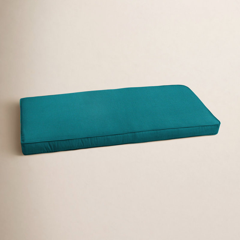 Charton Outdoor Sunbrella Bench Cushion, 2" H x 47.5" W x 18" D, Spectrum Peacock Sunbrella® Plainweave