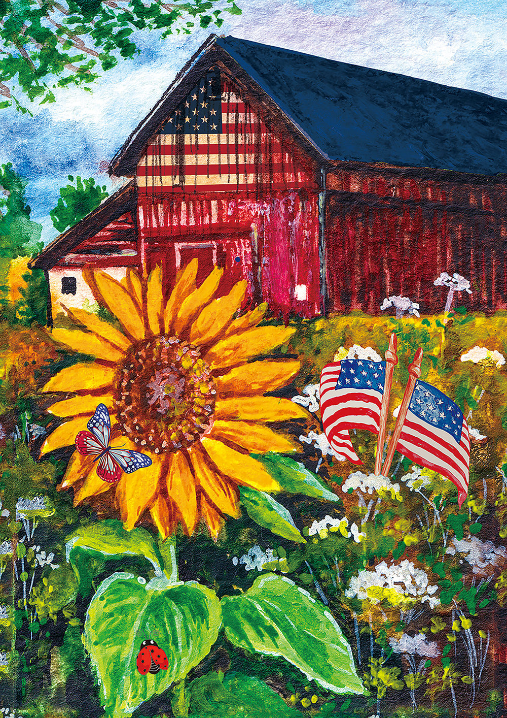 Toland Home Garden Toland Sunflower Farm Inch Summer Flag Patriotic ...