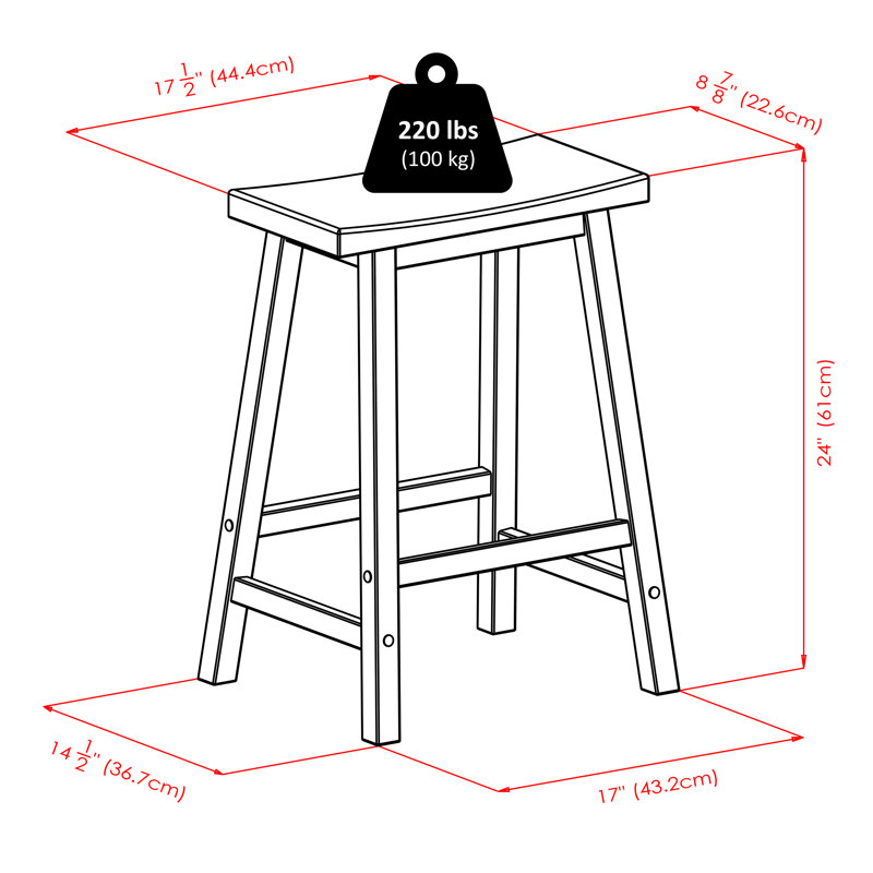 Tabouret de comptoir et de bar Irieana, Noir, Tabouret de comptoir (assise de 24 po de hauteur)